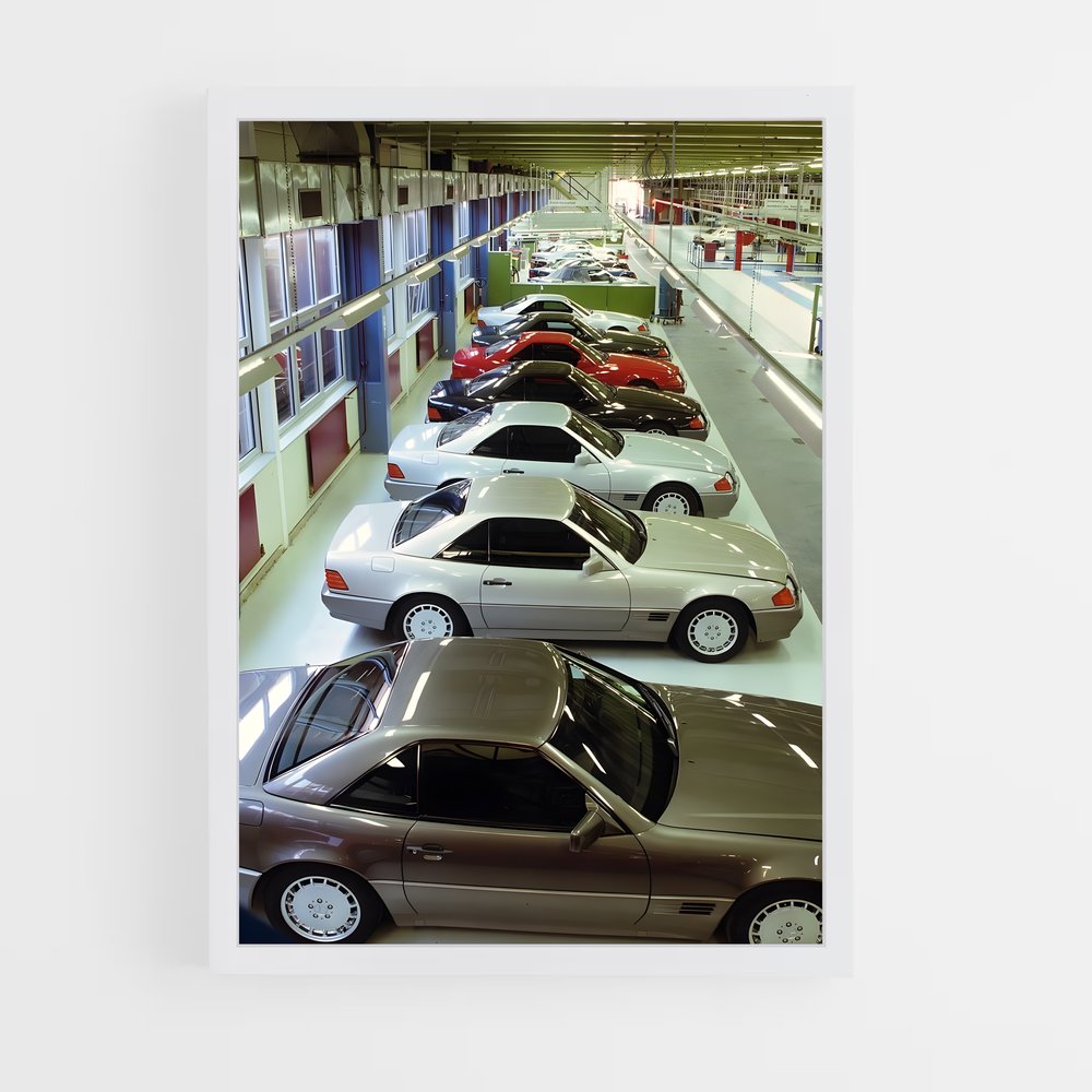 Poster R129 en Garage – affiche Mercedes (vue 3)